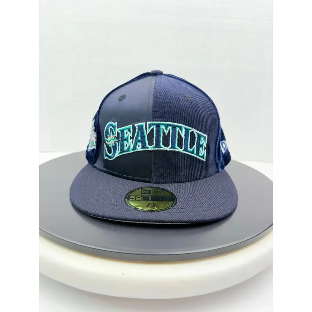 New Era Seattle Mariners Corduroy 59FIFTY Fitted Hat 7 3/4 2001‎ All Star Game